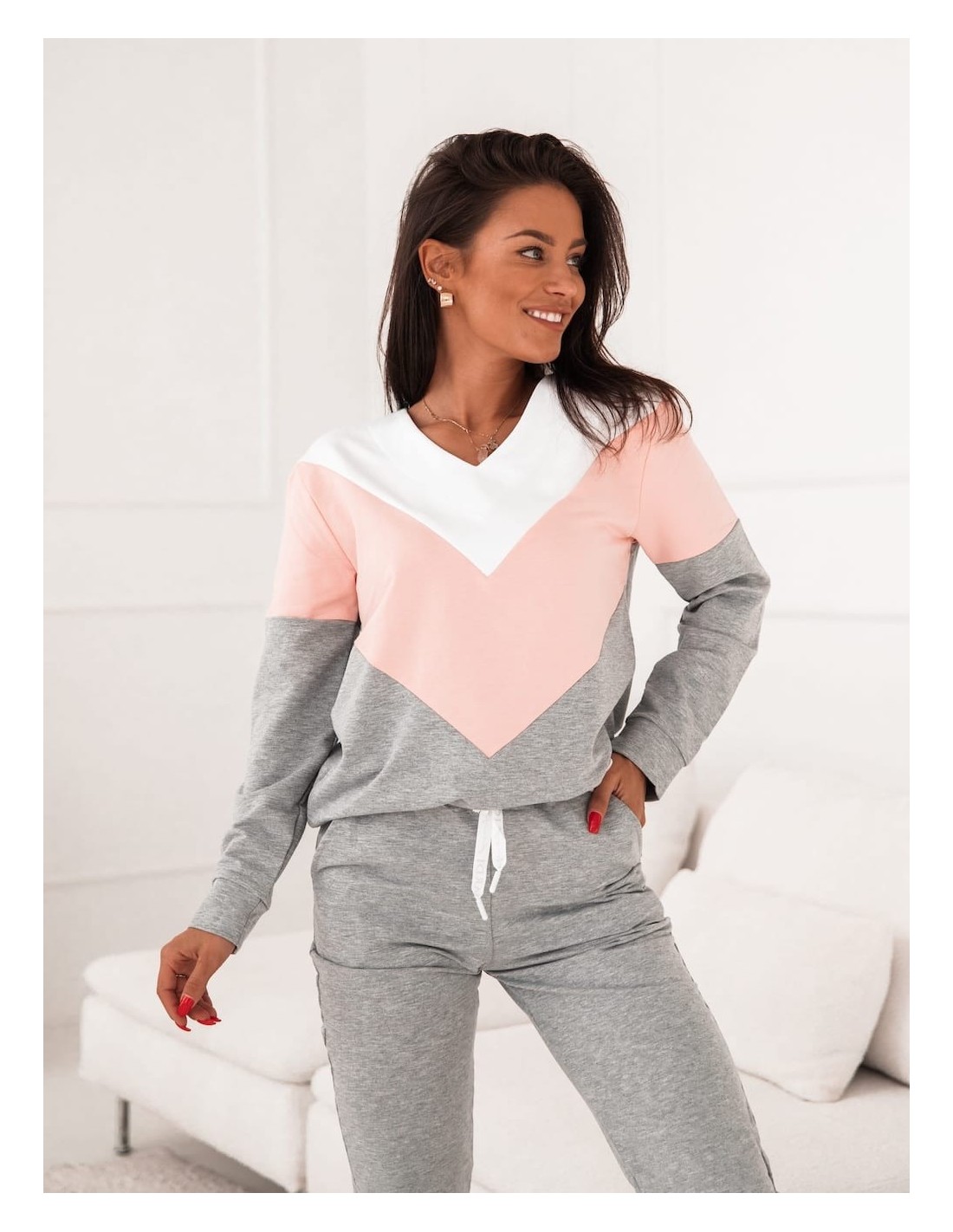 Women\'s gray-powder tracksuit set FI581 - Online store - Boutique